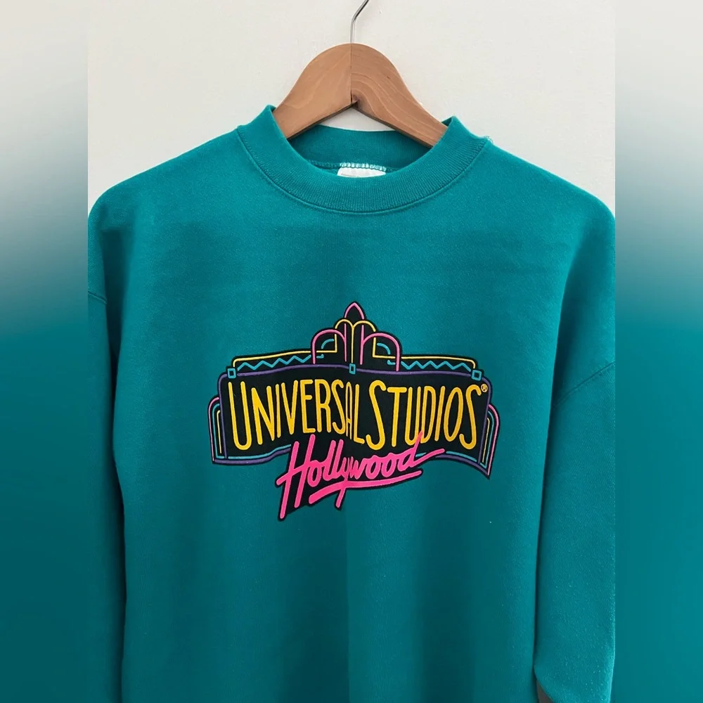 Vintage Tultex Disney Universal Studios Teal Crewneck Sweater